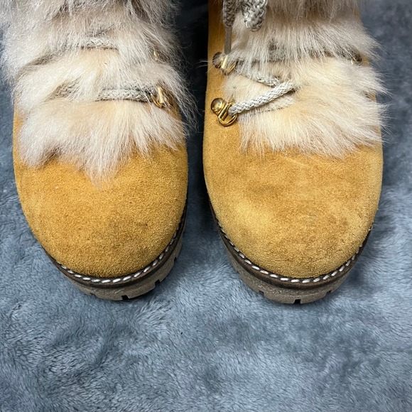 Montelliana 1965 Stella Shearling Boots Italian Size 7.5-8 EU 40 Chestnut Suede - Picture 11 of 12